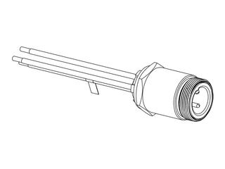 1300660166 - BradPower D-Size (1 3/8"–M35) Receptacle, 1/2" - 14 NPT, 4 Poles, Male (Straight) to 12 AWG Leads, 0.30m (11.81") Length 1300660166 - BradPower D-Size (1 3/8"–M35) Receptacle, 1/2" - 14 NPT, 4 Poles, Male (Straight) to 12 AWG Leads, 0.30m (11.81") Length