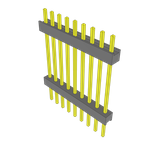 Samtec-ZW-09-20-T-S-770-235 Connector Headers and PCB Receptacles Conn Board Stacker HDR 9 POS 2.54mm Solder ST Top Entry Thru-Hole Bulk