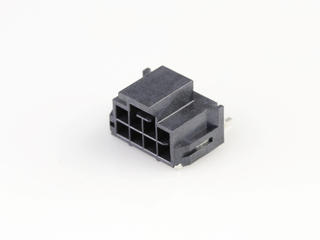 1054051208 - Nano-Fit Right-Angle Header, Surface Mount, 2.50mm Pitch, Dual Row, 8 Circuits, 0.38µm Gold (Au) Plating, Black, Glow-Wire Capable