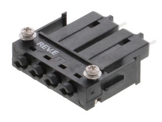 1060443000 - BLC Backplane Connector, Multimode, 128µm Ceramic PC Ferrule, 900mm Buffered Fiber, Black Body, Screw Mount Style, 4 Positions