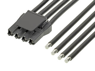 2160111041 - Super Sabre-to-Pigtail Off-the-Shelf (OTS) Cable Assembly, Single Row, 150.00mm Length, 4 Circuits, Black