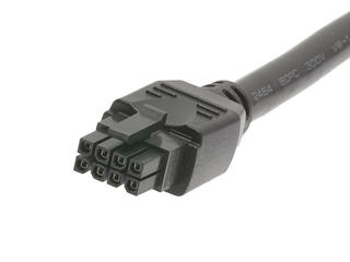 2451320810 - Micro-fit 3.0-to-Micro-Fit 3.0 Off-the-Shelf (OTS) Overmolded Cable Assembly, Dual Row, 1.0m Length, 8 Circuits, Black