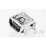 TE Connectivity-2-1734328-2 Connector USB Conn Mini USB 2.0 Type AB RCP 5 POS 0.8mm Solder RA SMD 5 Terminal 1 Port Reel