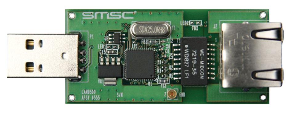 Evaluation Board, USB/Ethernet PHY, Onboard RJ45 & USB Type A Connectors