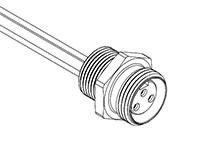 1200110013 - Micro-Change (M12) Receptacle, 4 Poles, M12x1 Threads, Female (Straight) to Leads, 0.30m (11.81") Length, Front Panel Mount