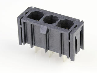 1720420305 - Super Sabre Vertical Header, 3 Circuit, Long Solder Tail without Board Lock, Complies with UL1977 Finger Proof Standards, Glow-Wire Capable