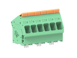 2249320006 - 10.00mm Pitch Lever Activated Fixed Mount PCB Terminal Block, 35° Wire Entry, Left Front Terminal, 6 Circuits