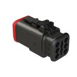 Amphenol-AT06-6S-SR02BLK Connector Discrete Wire Housing Conn Housing PL 6 POS Crimp ST Cable Mount Black