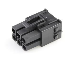 1716920206 - Mega-Fit Tangless TPA-Capable Receptacle Housing, Dual Row,  6 Circuit, UL 94V-0, Glow-Wire Capable, Black