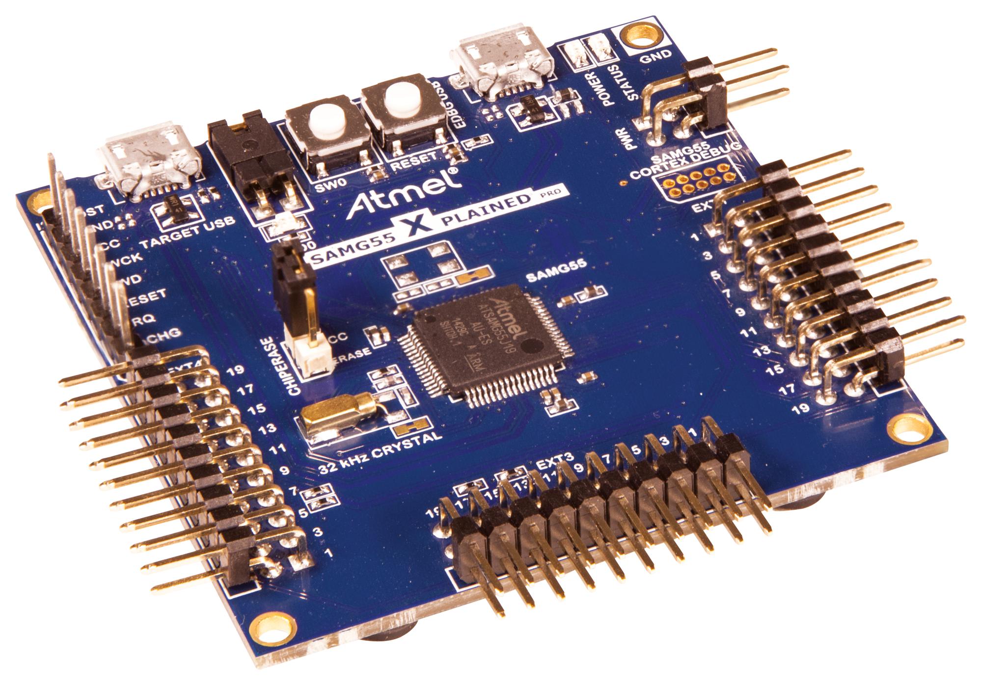 Evaluation Kit, SAM G55 MCU, Xplained Pro, Mechanical Buttons, On-Board Debugger