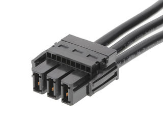 2180560305 - EXTreme Guardian Receptacle-to-EXTreme Guardian Receptacle Off-the-Shelf  (OTS) Cable Assembly, 11.00mm Pitch, Single Row, 500.00mm Length, 3 Circuits, Black