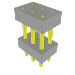 Samtec-TW-03-11-G-D-197-100 Connector Headers and PCB Receptacles Conn Board Stacker HDR 6 POS 2mm Solder ST Top Entry Thru-Hole Bulk