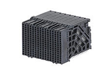 760601026 - Impact 100 Ohm 5 Pair Right-Angle Daughtercard Receptacle, Unguided, 16 Columns, 240 Circuits, Plated Through Hole Dimension 0.39mm, Lead-Free