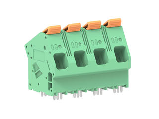 2249330004 - 15.00mm Pitch Lever Activated Fixed Mount PCB Terminal Block, 35° Wire Entry, Bussed Terminals, 4 Circuits