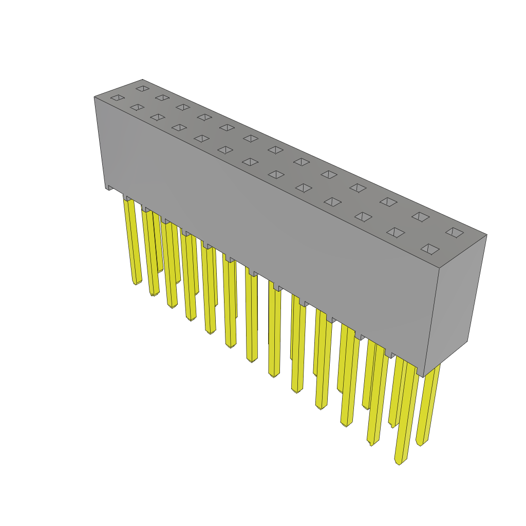 Samtec-SSQ-113-03-S-D Connector Headers and PCB Receptacles Conn Socket Strip SKT 26 POS 2.54mm Solder ST Top Entry Thru-Hole Bulk