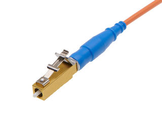 1063721500 - LC2+ Connector Sealed Connector, Multimode, 127µm Ceramic PC Ferrule, 1.60mm Simplex Cable, Gold Housing, Straight Boot