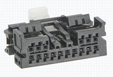2065232163 - Mini50 Unsealed Receptacle, Dual Row, UL94-HB, with CPA, 16 Circuits, Polarization Option C, Dark Gray