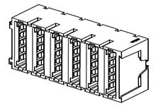 1721860009 - EXTreme EnergetiC Modular Vertical Receptacle Assembly, 6 Power Circuits  with Press-Fit Tails, without Guide