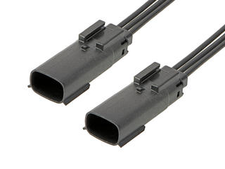 2162821033 - MX150 Male-to-MX150 Male Off-the-Shelf (OTS) Cable Assembly, Single Row,  600.00mm Length, Tin (Sn) Plating, 3 Circuits, Black