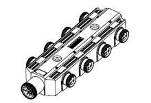 1300600026 - Mini-Change MPIS, 3 Pole Female, 8 Ports, with 12 Pole Male Home Run Connector, with LEDs