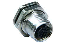 1200845133 - Ultra-Lock (M12) Receptacle, Female (Straight), 5 Poles, M16x1.5 Mounting Threads, PCB Pins, 5.00mm stand-off