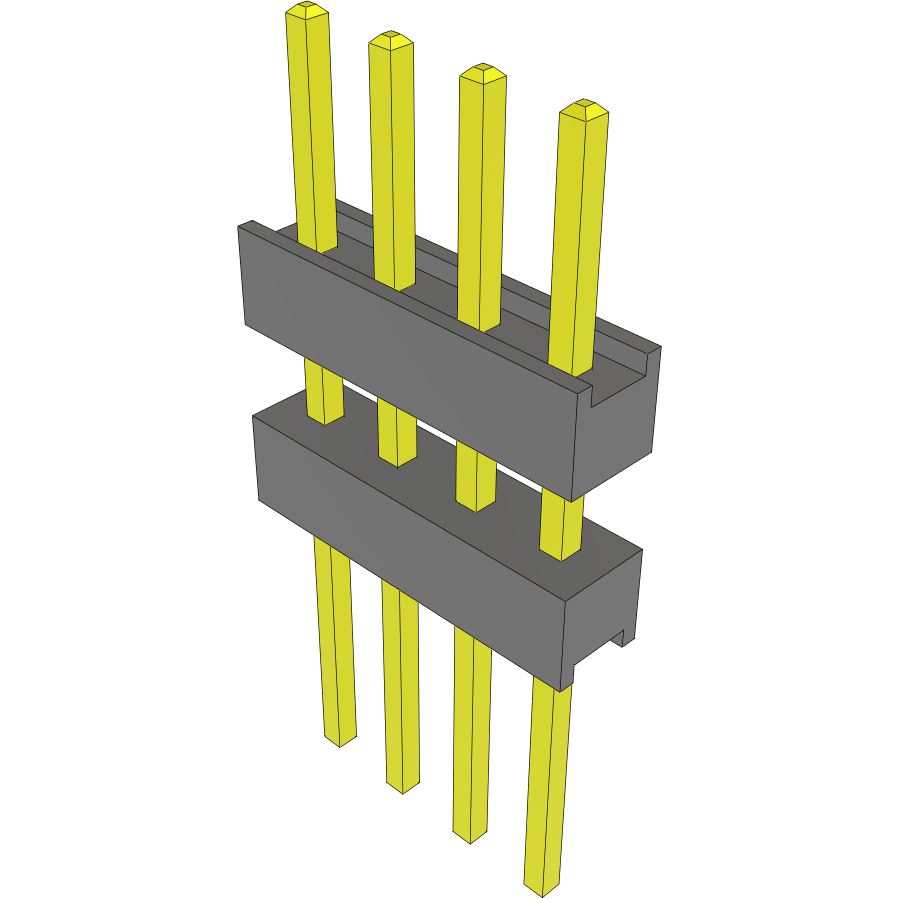 Samtec-EW-04-10-G-S-300 Connector Headers and PCB Receptacles Conn Board Stacker HDR 4 POS 2.54mm Solder ST Top Entry Thru-Hole Bulk