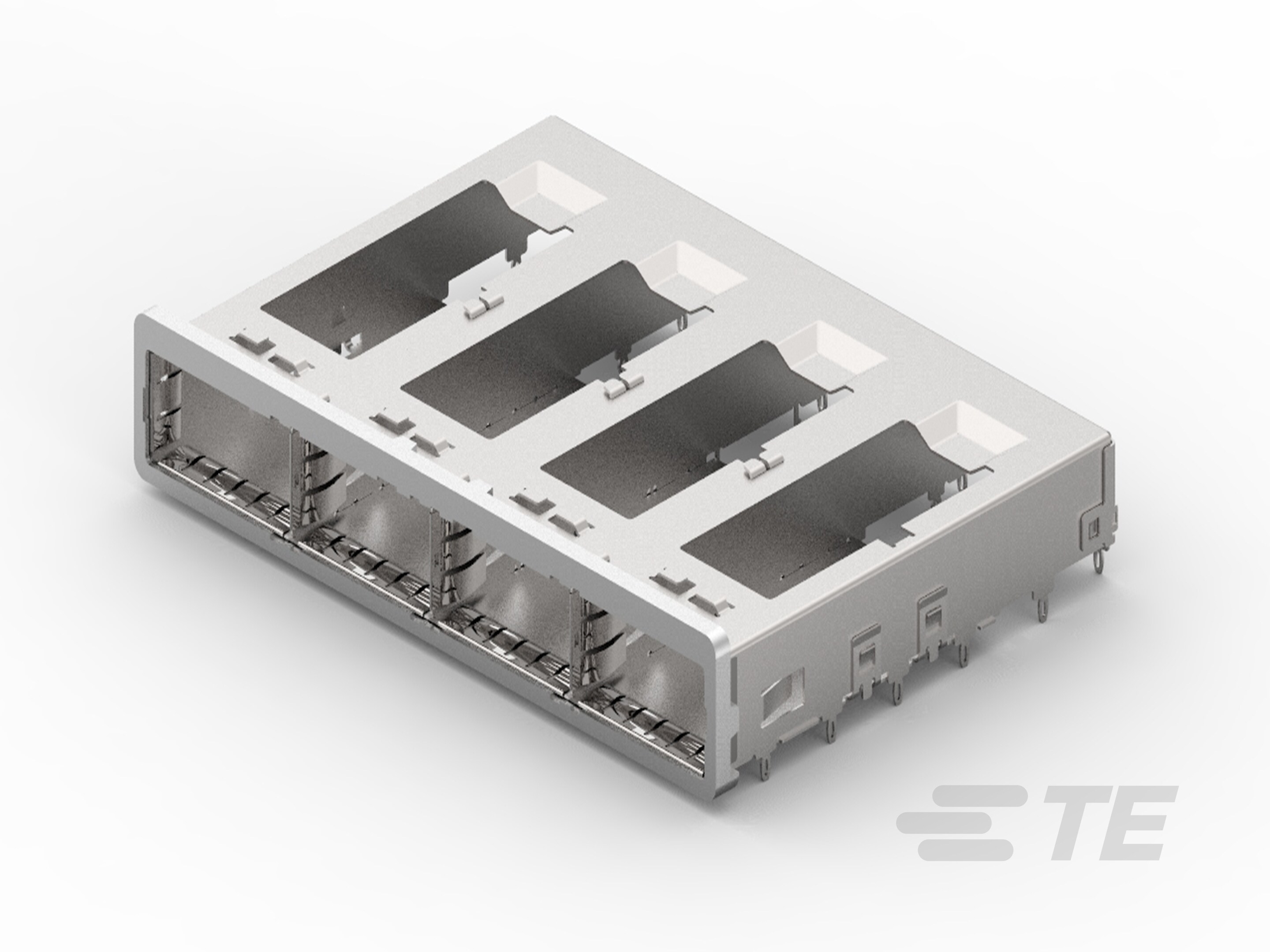 1x4 Cage Assy, Bhnd Bezel, QSFP28-2227250-1 1x4 Cage Assy, Bhnd Bezel, QSFP28-2227250-1