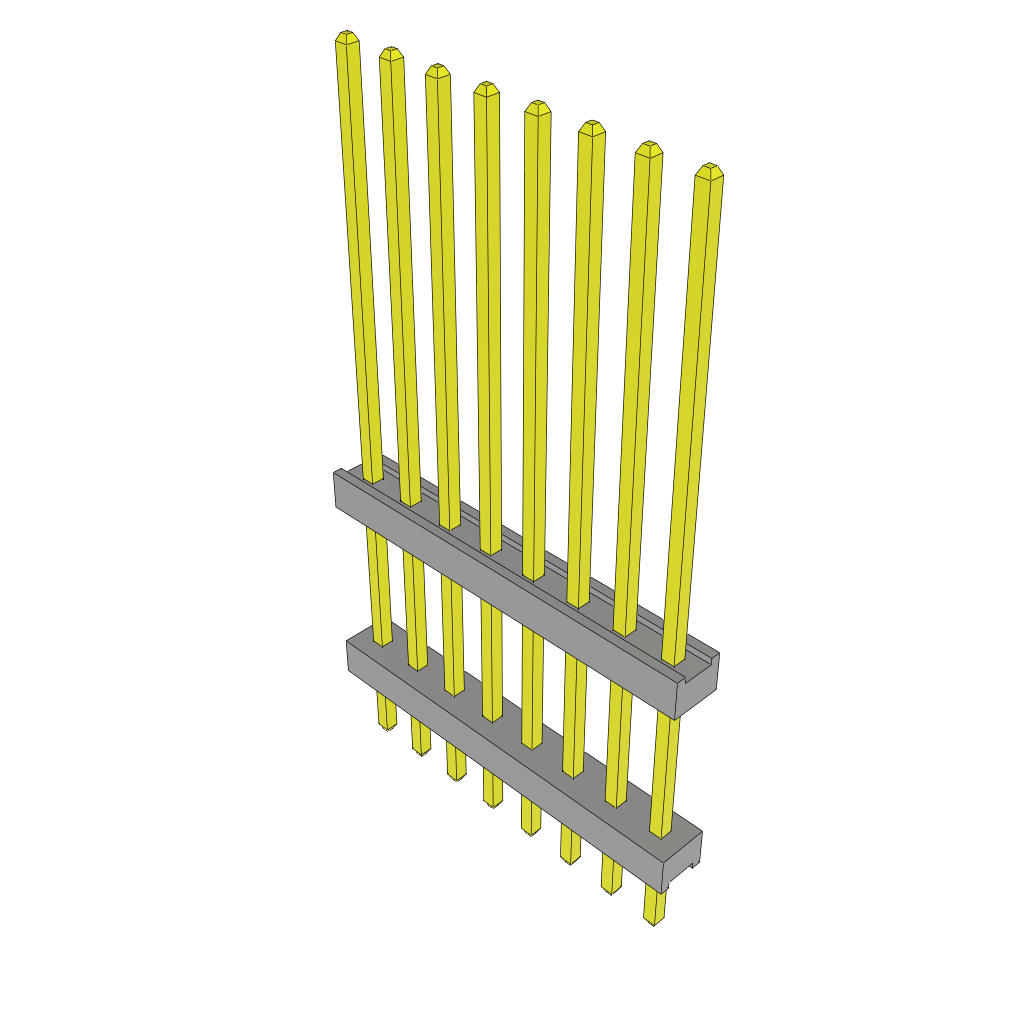 Samtec-TW-08-12-L-S-365-120 Connector Headers and PCB Receptacles Conn Board Stacker HDR 8 POS 2mm Solder ST Top Entry Thru-Hole Bulk
