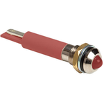 Bivar-MPC6-2RD12V Panel Mount Indicators IP54 Rated Sealed Panel Mount Indicators, M6 Nut and Spring Lock Washer, 12V, Red Housing, Red LED, 3mm Red Diffused Tinted Lens with 1.3mm Dome Protrusion