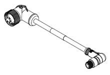 1300390216 - Micro-Change (M12) to Mini-Change Double-Ended Cordset, 5 Poles, Male (90°) to Female (90°), DeviceNet Cable Plus Drain, 1.0m (3.28') Length 1300390216 - Micro-Change (M12) to Mini-Change Double-Ended Cordset, 5 Poles, Male (90°) to Female (90°), DeviceNet Cable Plus Drain, 1.0m (3.28') Length