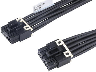 2240851104 - Mini-Fit Max-to-Mini-Fit Max Off-the-Shelf (OTS) Cable Assembly, Dual Row, Tin (Sn) Plating, 10 Circuits, 600.00mm Length, Black