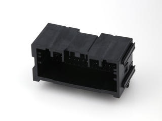 2133550343 - Mini50 Unsealed Right-Angle Hybrid Header, UL 94 V-0, 34 Circuits, Polarization A, Black, Tray