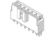 1722872207 - Ultra-Fit Vertical Header, 3.50mm Pitch, Single Row, 7 Circuits, with Solder Clips, 0.38µm Gold (Au) Plating, Natural, Glow-Wire Capable