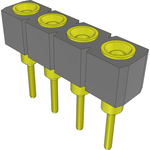 Samtec-SS-104-G-22 Connector Headers and PCB Receptacles Conn Socket Strip SKT 4 POS 2.54mm Solder ST Top Entry Thru-Hole Bulk