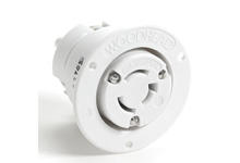 1301490056 - Safeway Flanged Receptacle with Locking Blade, 3 Pole/3 Wire, Non-NEMA 125V/250V