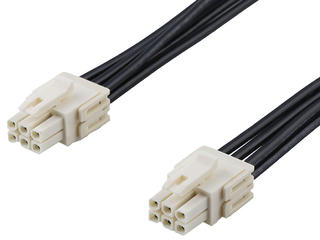 2261992063 - Micro-Fit+ Versa Color Female-to-Micro-Fit+ Versa Color Female Off-the-Shelf (OTS) Cable Assembly, Dual Row, 300.00mm Length, Tin (Sn) Plating, 16 AWG, 6 Circuits, Natural (White)