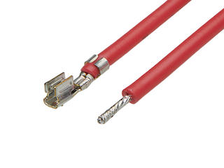 2175112115 - Pre-Crimped Lead KK Plus 250 Female-to-Pigtail, Tin (Sn) Plating, 450.00mm Length, 24 AWG, Red