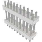 Samtec-HW-09-09-T-D-515-110 Connector Headers and PCB Receptacles Conn Board Stacker HDR 18 POS 2.54mm Solder ST Top Entry Thru-Hole Bulk