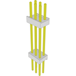 Samtec-HW-03-14-G-D-834-366 Connector Headers and PCB Receptacles Conn Board Stacker HDR 6 POS 2.54mm Solder ST Top Entry Thru-Hole Bulk