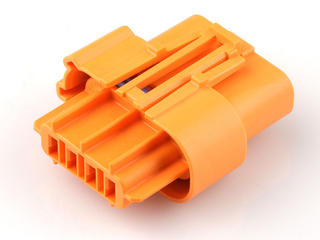 2077820604 - Squba 3.6 Sealed Receptacle Assembly, 3.60mm Pitch, 4 Circuits, Single Row, Glow-Wire Capable, Key F, Orange, UL1007/UL1061 Compatible
