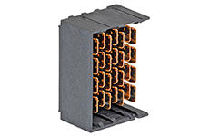 1713151817 - Impel 90 Ohm, 4 Pair Vertical Backplane Header, 1.90mm Pitch, Unguided, Left Endwall, 8 Columns, 64 Circuits, Pin Length 4.90mm, Plated Through Hole Dimension 0.36mm