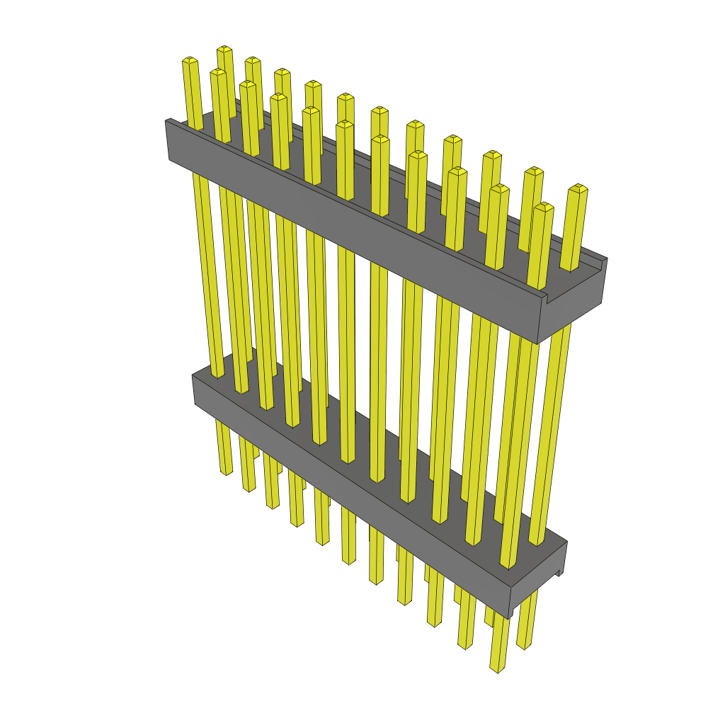 Samtec-ZW-11-13-L-D-830-250 Connector Headers and PCB Receptacles Conn Board Stacker HDR 22 POS 2.54mm Solder ST Top Entry Thru-Hole Bulk