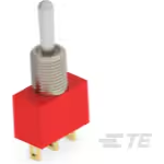 TE Connectivity-A201SCWZB04 Switch Toggle Switch Toggle ON None ON DPDT Long Bat Lever Wire Lug 20VAC 20VDC 0.4VA Panel Mount with Threads Bulk