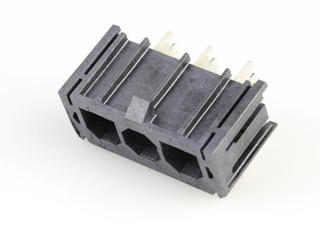 1720430305 - Super Sabre Right-Angle Header, 3 Circuit, Long Solder Tail without Board Lock, Complies with UL1977 Finger Proof Standards, Glow-Wire Capable