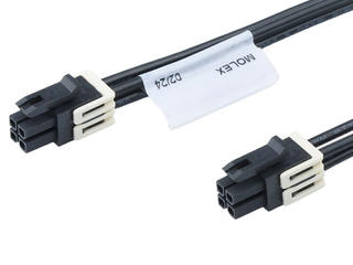 2261991043 - Micro-Fit+ Female-to-Micro-Fit+ Female Off-the-Shelf (OTS) Cable Assembly, Dual Row, 300.00mm Length, Tin (Sn) Plating, 16 AWG, 4 Circuits, Black