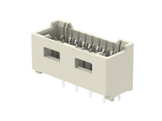 5031590700 - 1.50mm Pitch, CLIK-Mate PCB Receptacle, Single Row, Through Hole, Vertical, Tin Plating, Positive Lock, with Peg, 7 Circuits, Natural