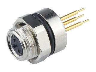 1201490016 - Nano-Change (M8) Industrial Receptacle, 3 Poles, Alternate Key, PCB Mount