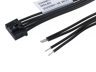 2240901052 - KK Plus 250-to-Pigtail Off-the-Shelf (OTS) Cable Assembly, 2.50mm Pitch, Single Row, 150.00mm Length, 5 Circuits, Black