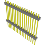 Samtec-EW-18-14-T-S-1000 Connector Headers and PCB Receptacles Conn Board Stacker HDR 18 POS 2.54mm Solder ST Top Entry Thru-Hole Bulk