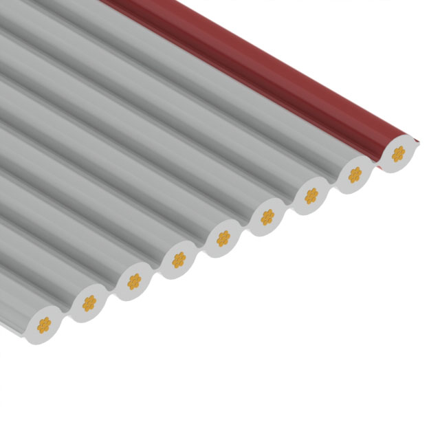 09 strand ribbon-gray with red